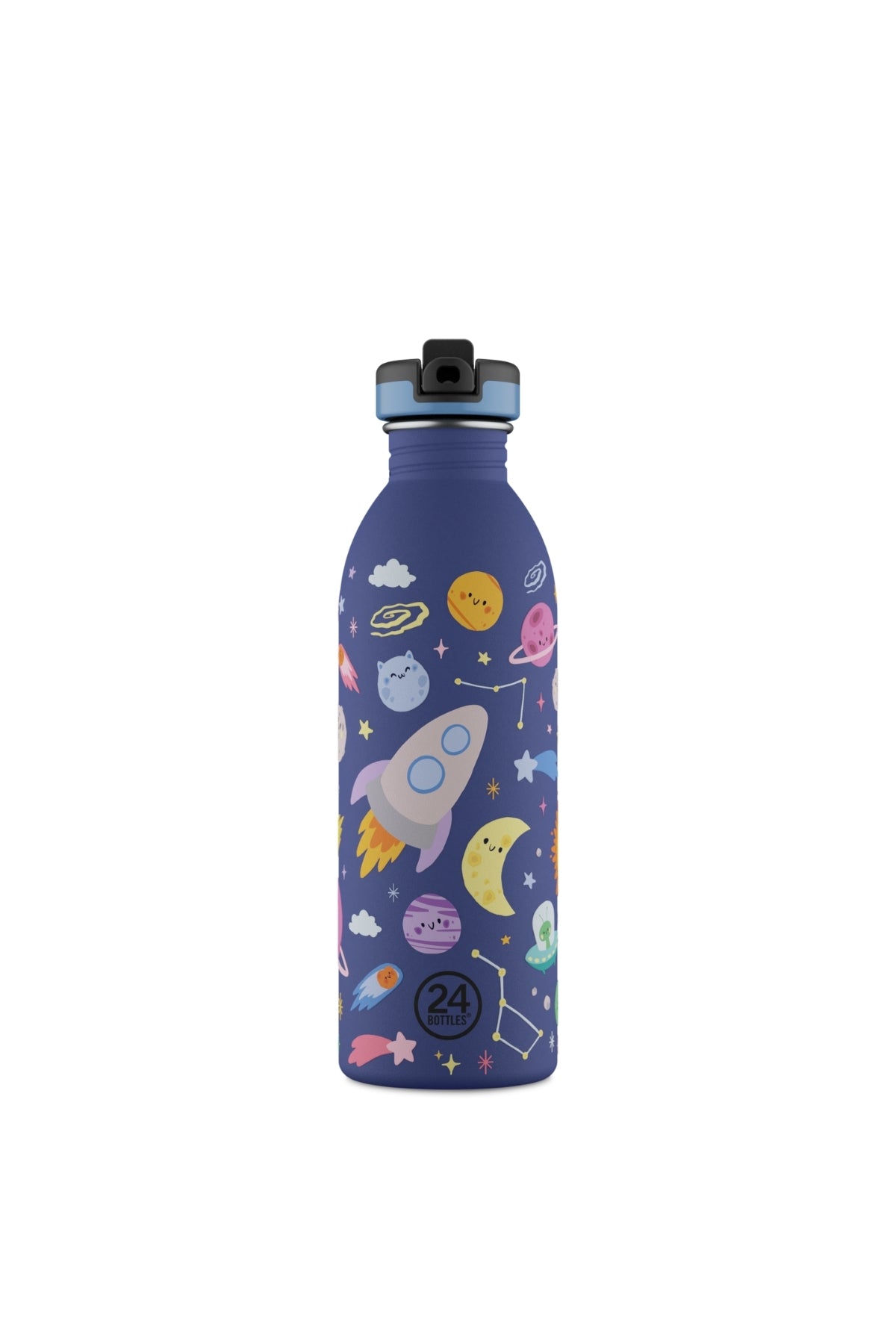 Kids Bottle Space Friends Pipetli Paslanmaz Çelik Çocuk Su Matarası 500 ml