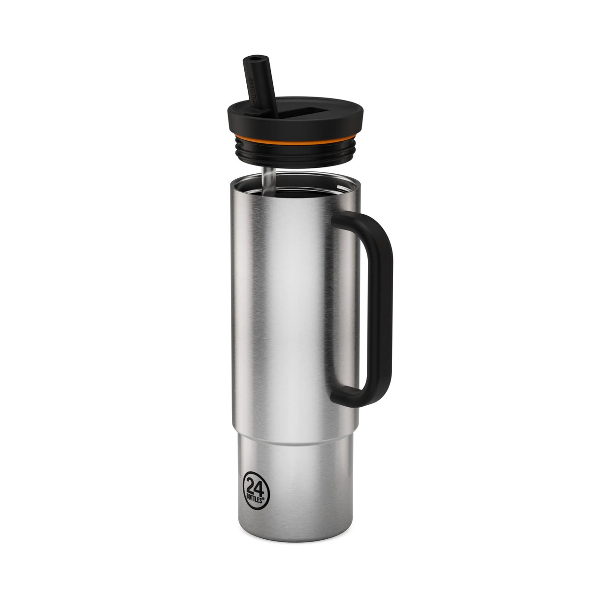 Straw Cup Brushed Steel Pipetli Paslanmaz Çelik Termos 800 ml