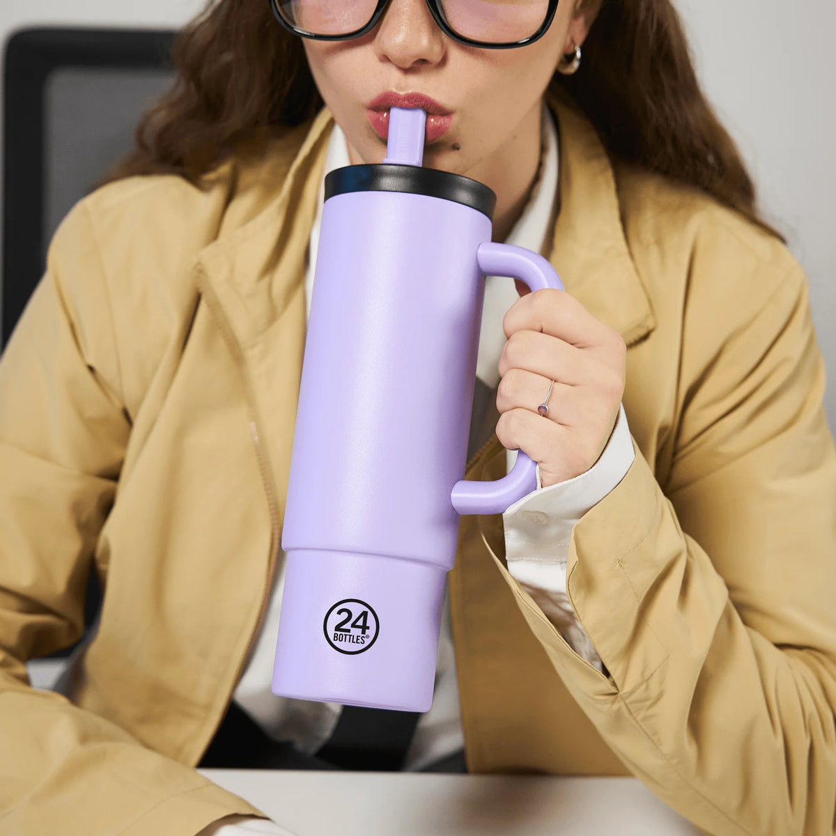 Straw Cup Erica Pipetli Paslanmaz Çelik Termos 800 ml