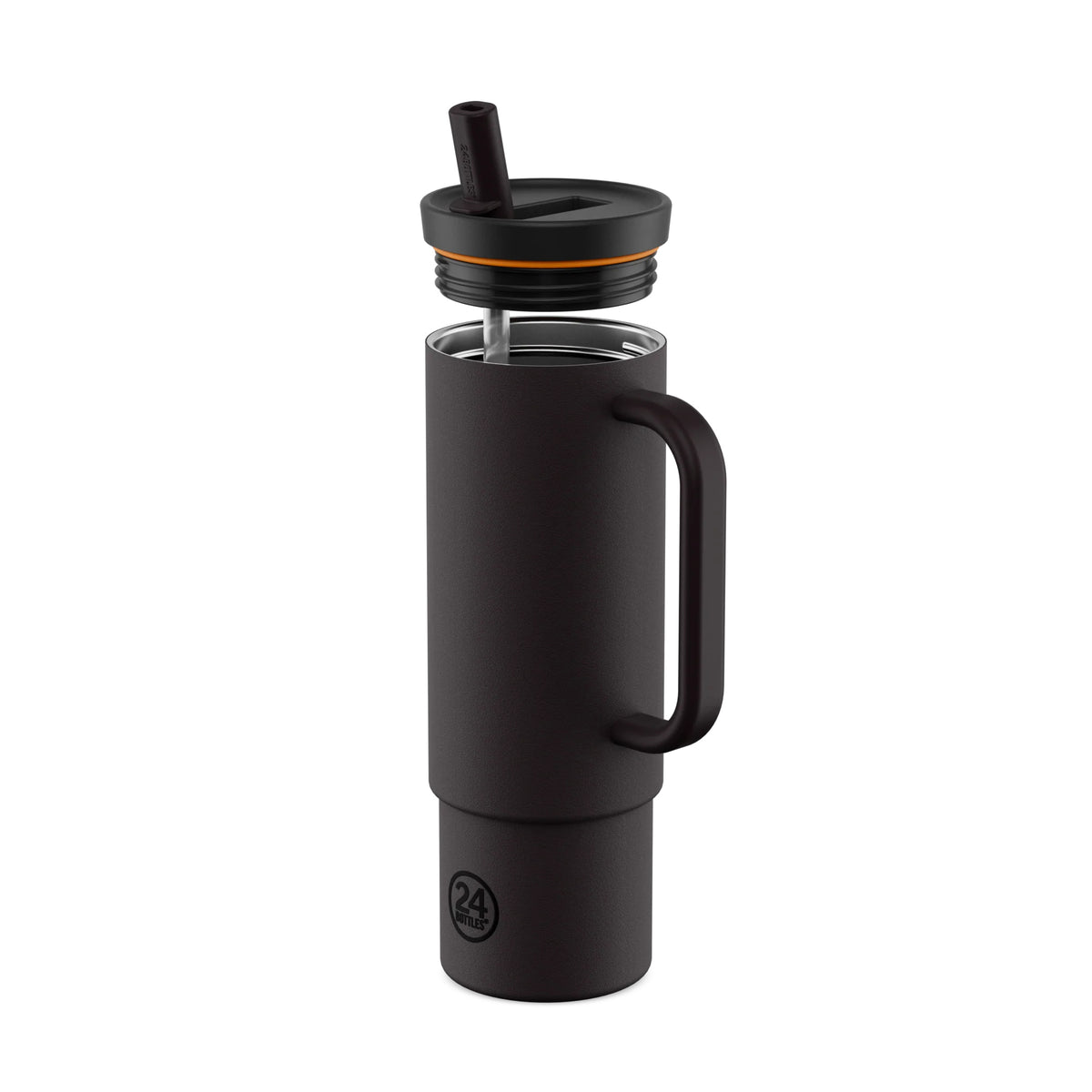 Straw Cup Tuxedo Black Pipetli Paslanmaz Çelik Termos 800 ml