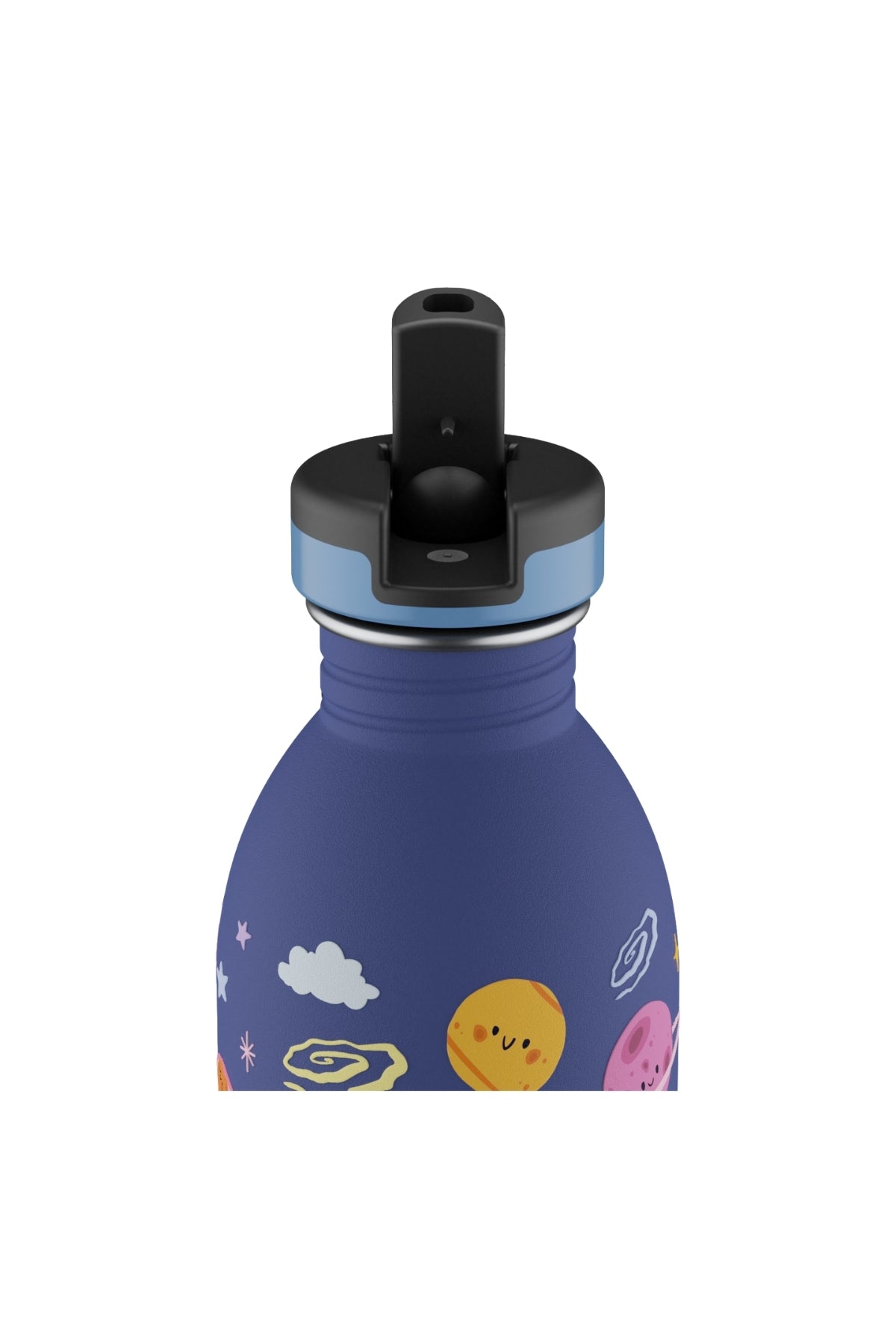 Kids Bottle Space Friends Pipetli Paslanmaz Çelik Çocuk Su Matarası 500 ml