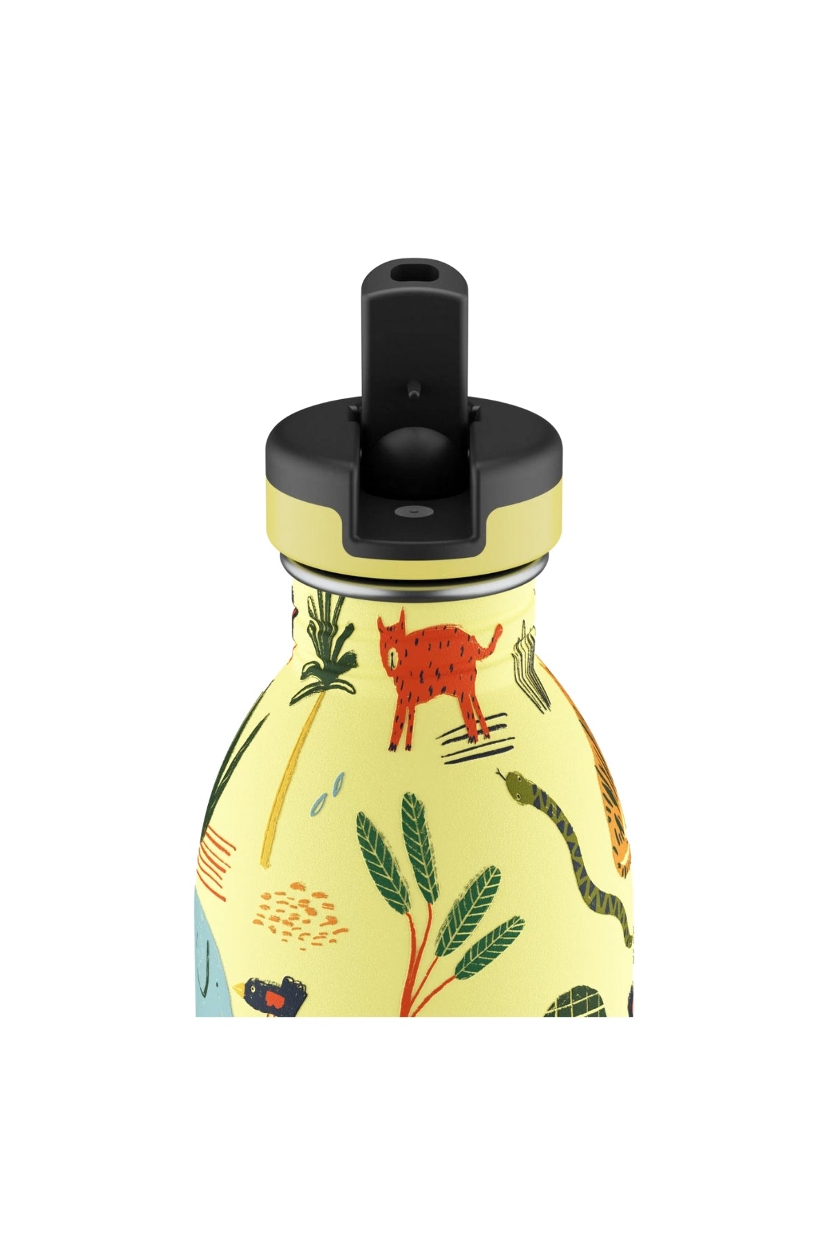 Kids Bottle Jungle Friends Pipetli Paslanmaz Çelik Çocuk Su Matarası 500 ml