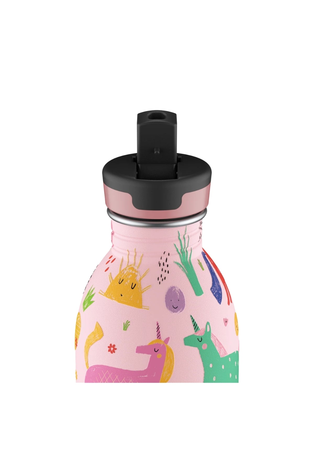 Kids Bottle Magic Friends Pipetli Paslanmaz Çelik Çocuk Su Matarası 500 ml