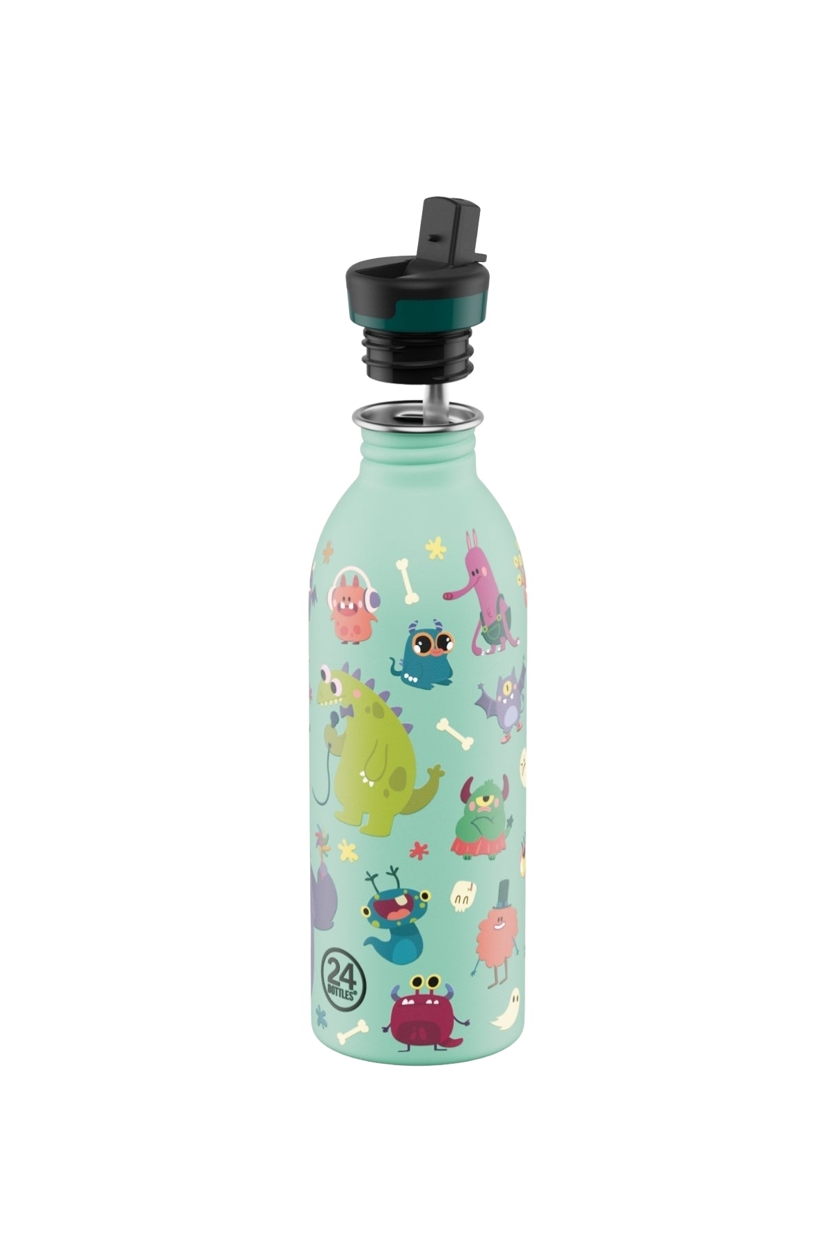 Kids Bottle Spooky Friends Pipetli Paslanmaz Çelik Çocuk Su Matarası 500 ml