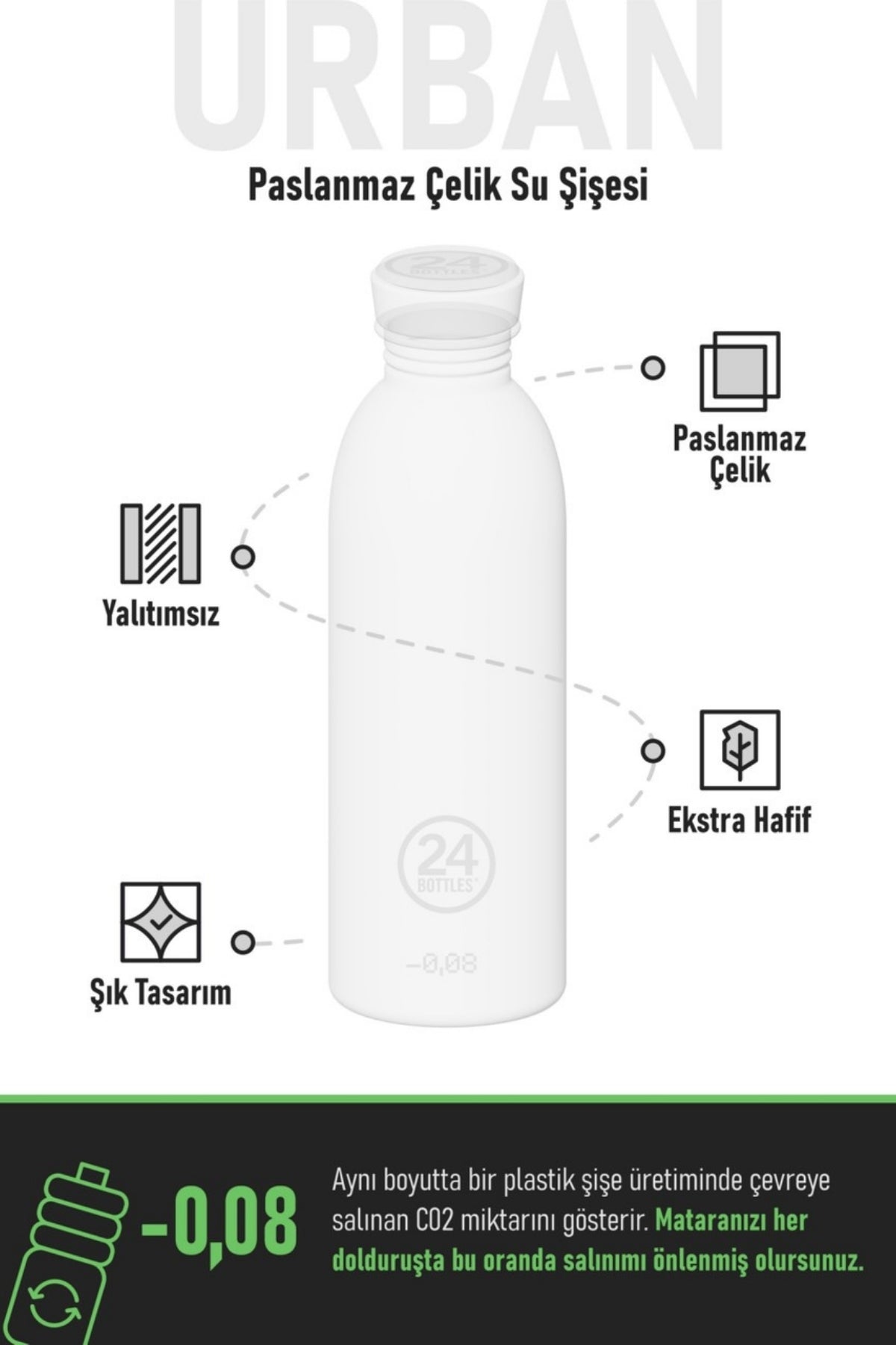 Urban Bottle Daydreaming Yellow Paslanmaz Çelik Su Şişesi 500 ml