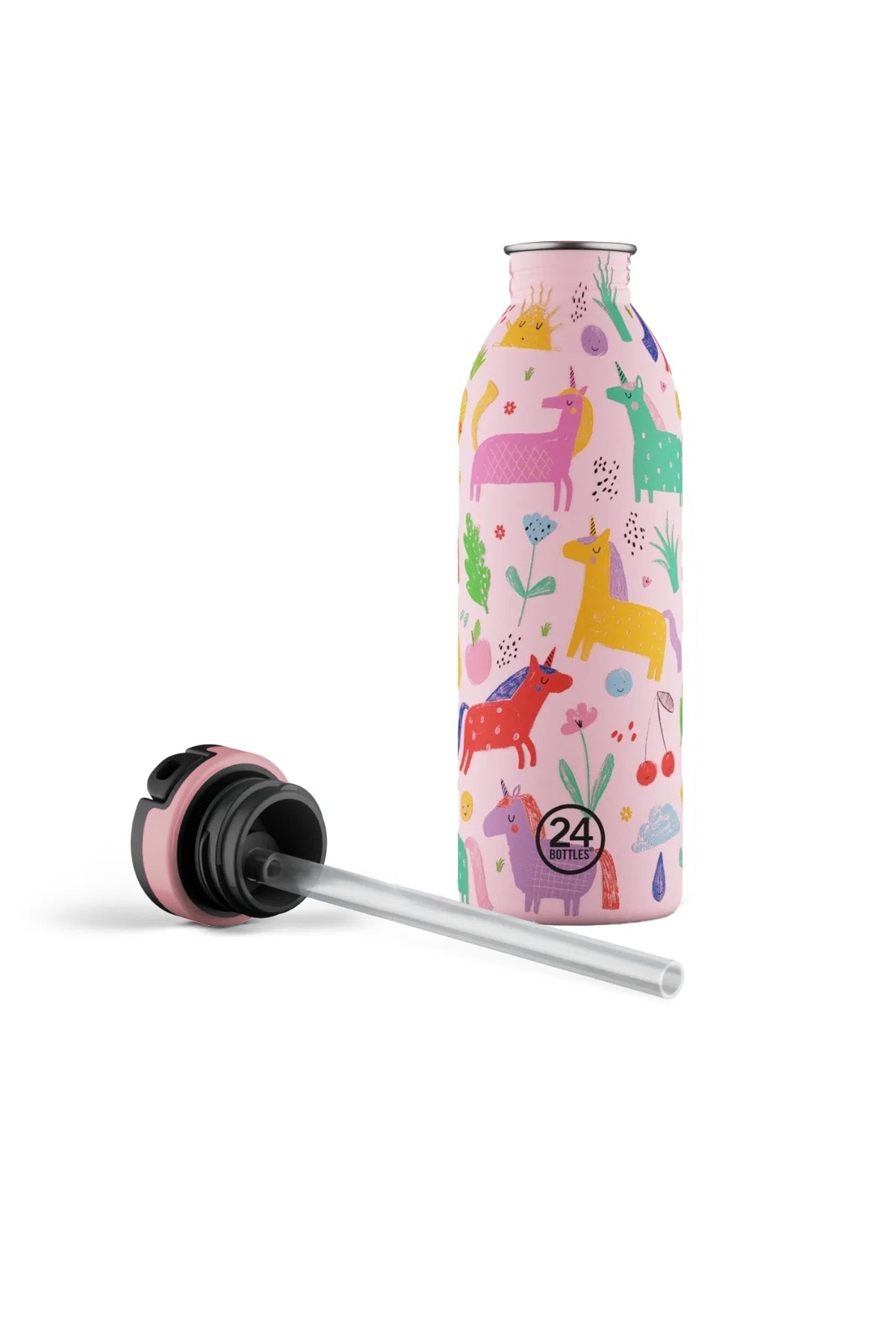 Kids Bottle Magic Friends Pipetli Paslanmaz Çelik Çocuk Su Matarası 500 ml