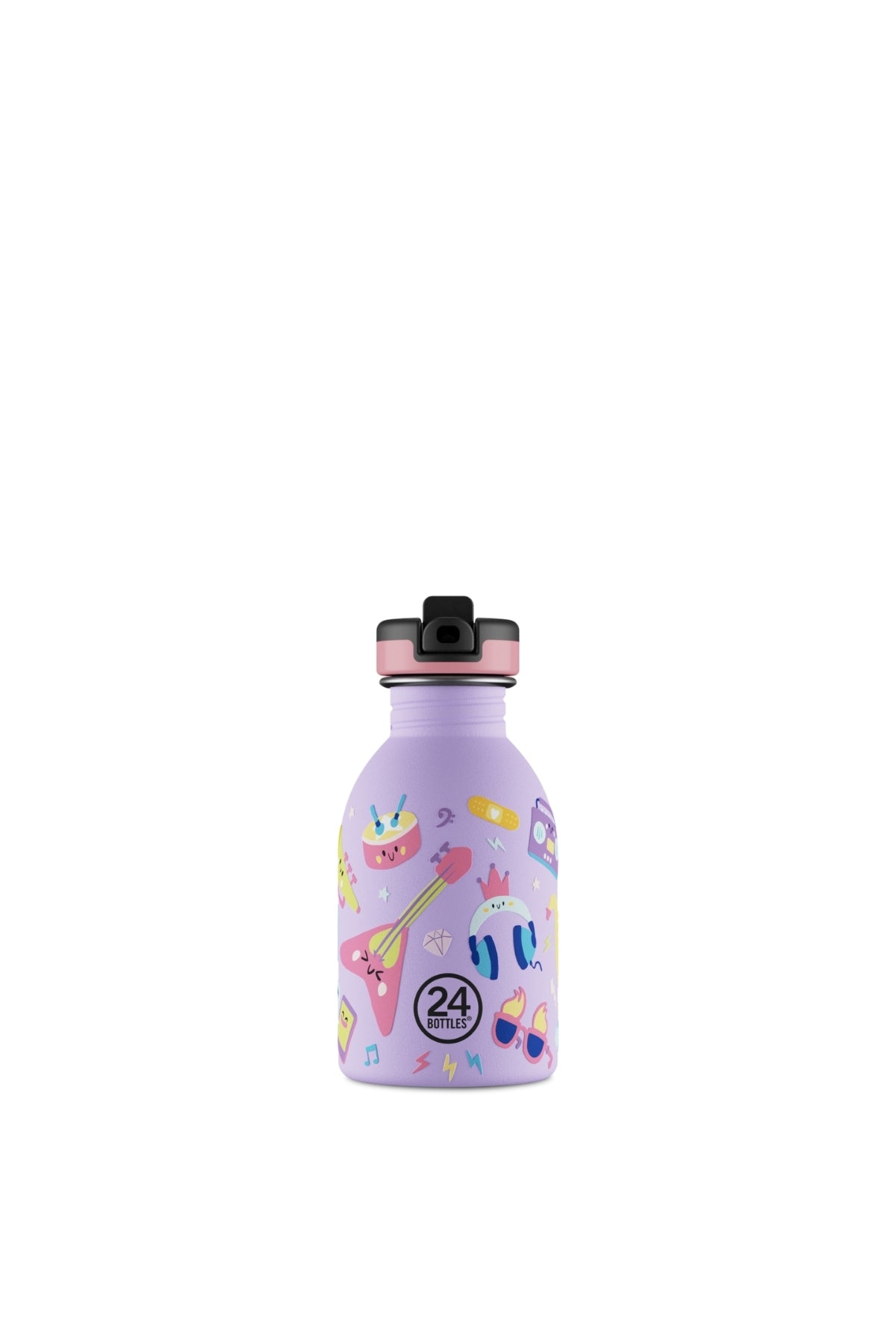 Kids Bottle Music Friends Pipetli Paslanmaz Çelik Çocuk Su Matarası 250 ml