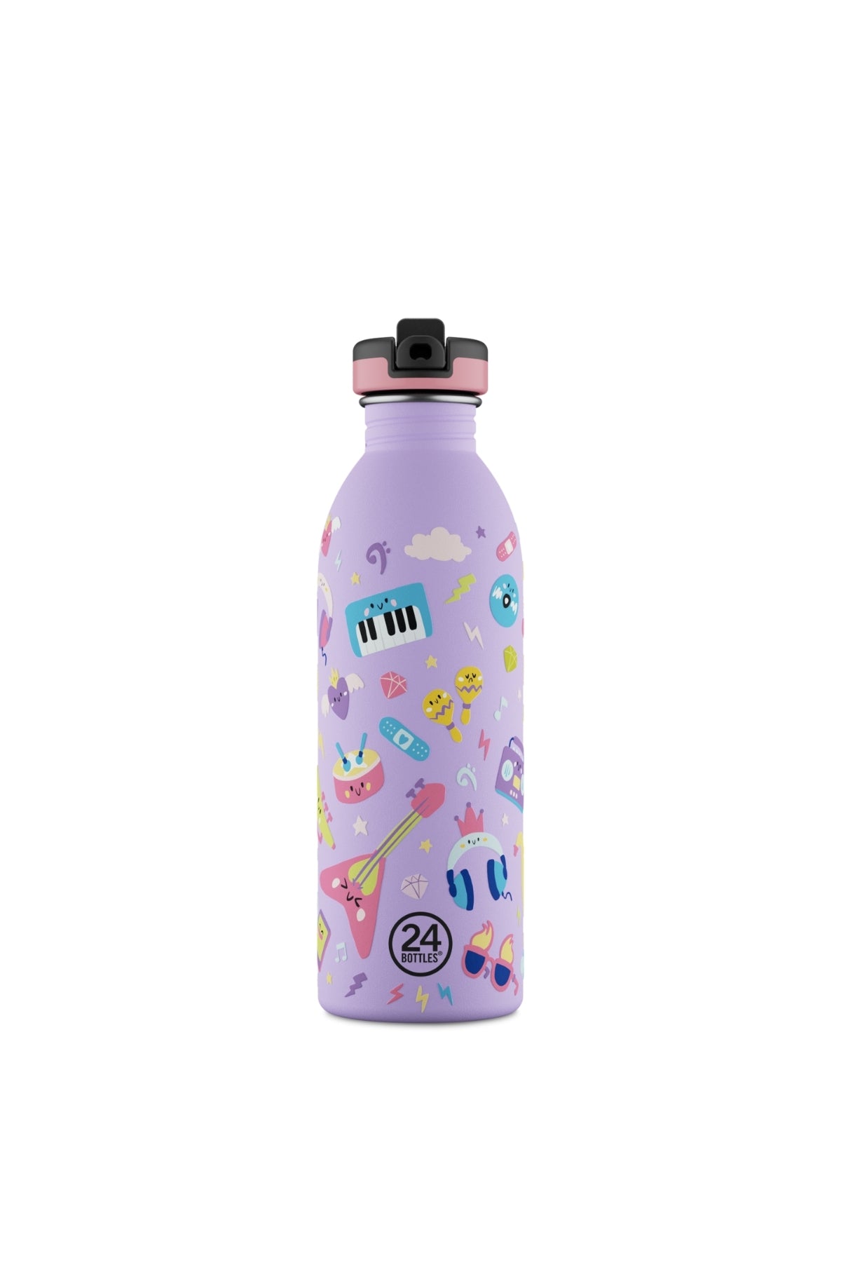 Kids Bottle Music Friends Pipetli Paslanmaz Çelik Çocuk Su Matarası 500 ml