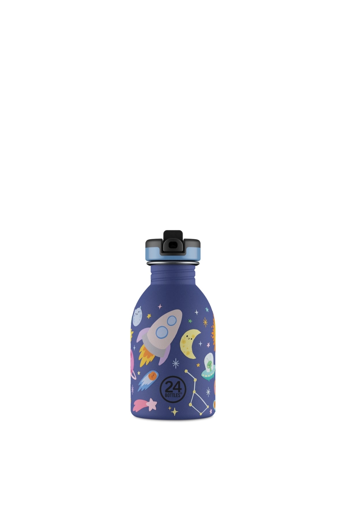 Kids Bottle Space Friends Pipetli Paslanmaz Çelik Çocuk Su Matarası 250 ml