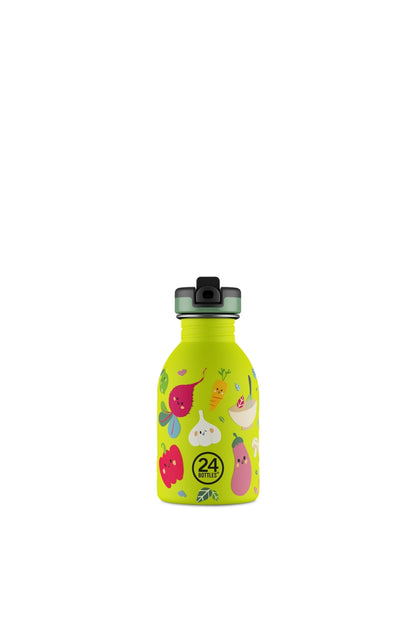 Kids Bottle Veggie Friends Pipetli Paslanmaz Çelik Çocuk Su Matarası 250 ml