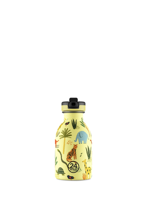 Kids Bottle Jungle Friends Paslanmaz Pipetli Çelik Çocuk Su Matarası 250 ml