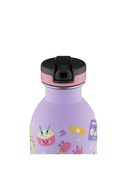 Kids Bottle Music Friends Pipetli Paslanmaz Çelik Çocuk Su Matarası 250 ml