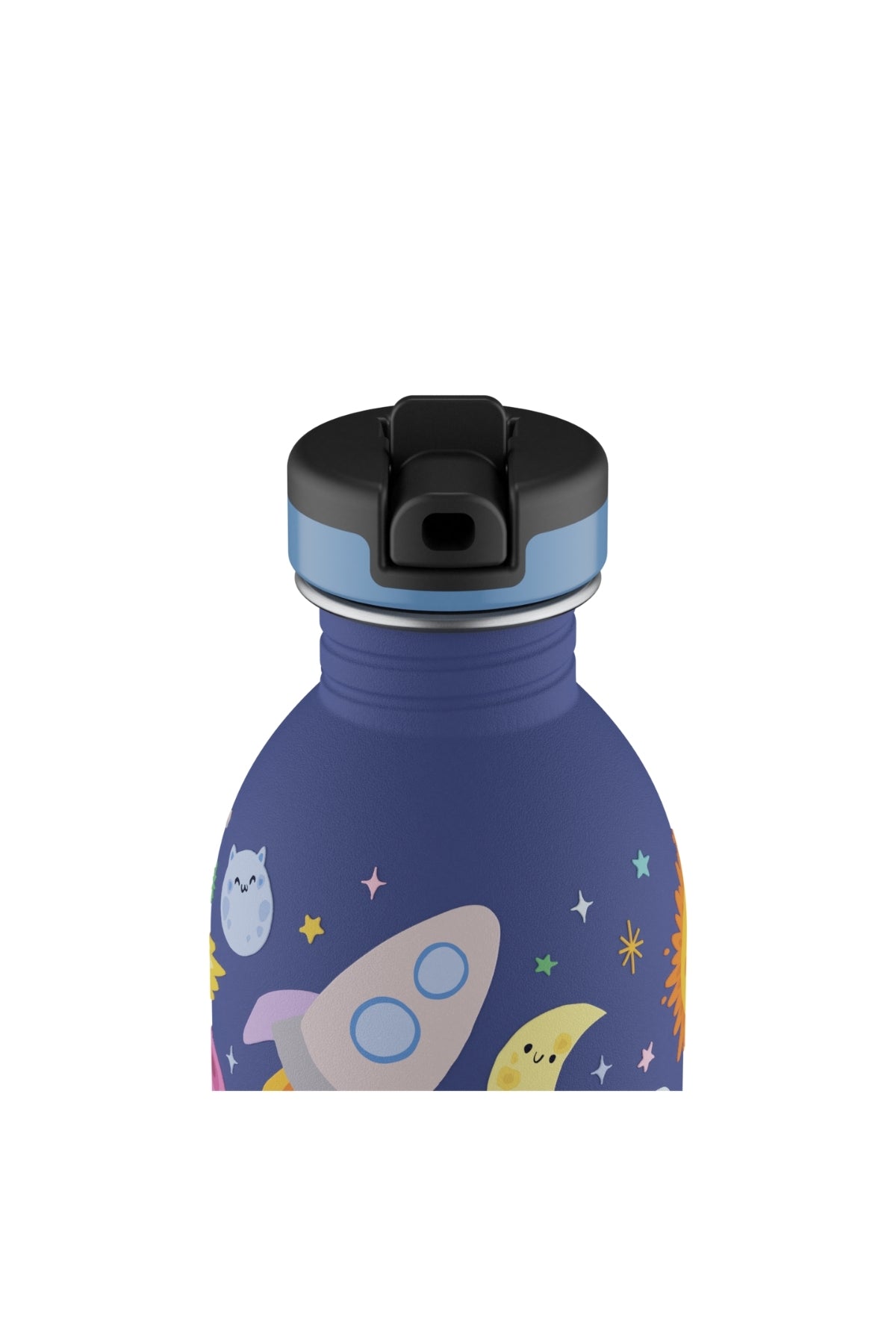 Kids Bottle Space Friends Pipetli Paslanmaz Çelik Çocuk Su Matarası 250 ml