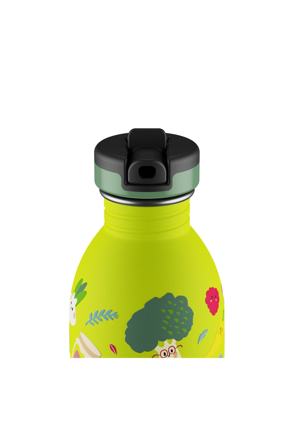 Kids Bottle Veggie Friends Pipetli Paslanmaz Çelik Çocuk Su Matarası 500 ml