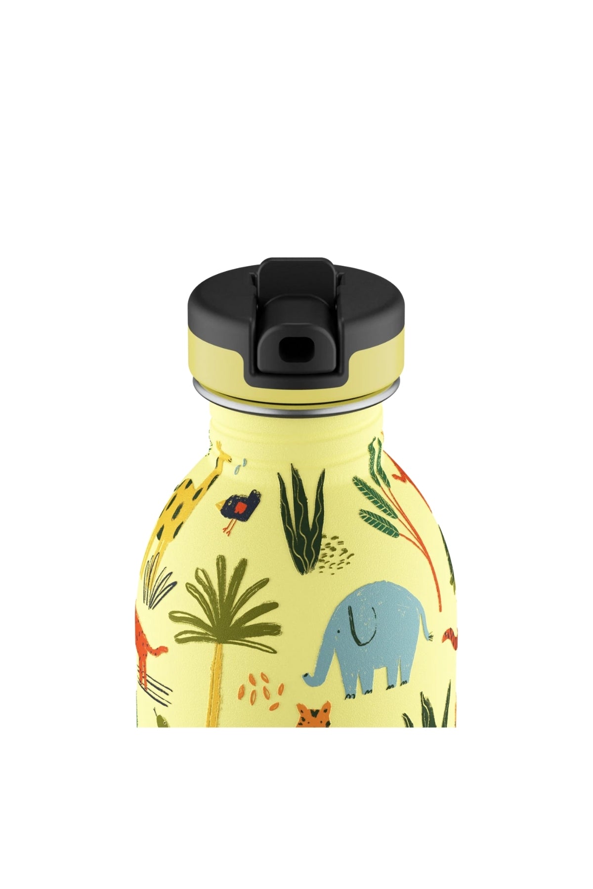 Kids Bottle Jungle Friends Paslanmaz Pipetli Çelik Çocuk Su Matarası 250 ml