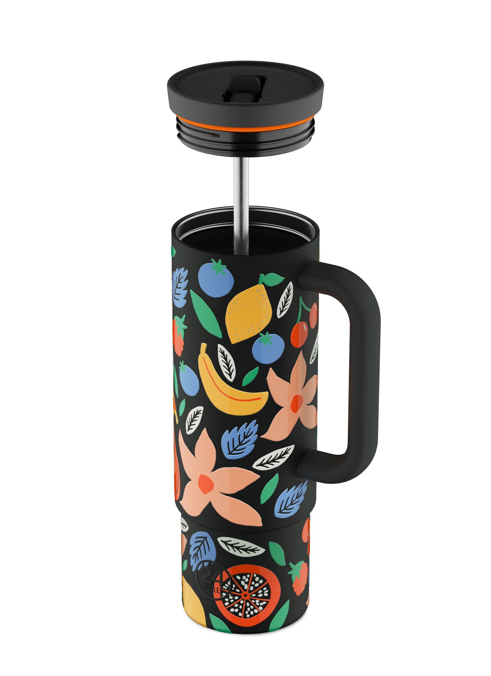 Straw Cup Tropical Noir Pipetli Paslanmaz Çelik Termos 800 ml