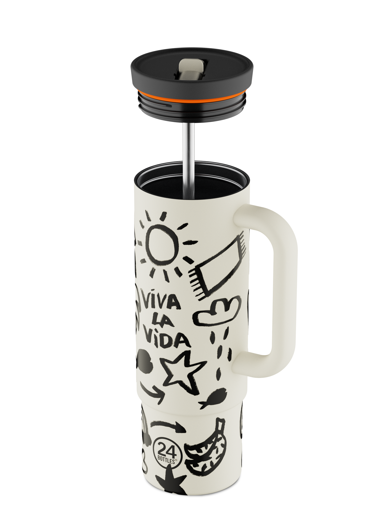 Straw Cup Viva la Vida Pipetli Paslanmaz Çelik Termos 800 ml