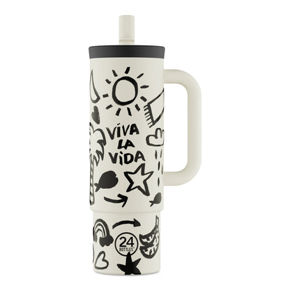 Straw Cup Viva la Vida Pipetli Paslanmaz Çelik Termos 800 ml