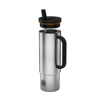 Straw Cup Brushed Steel Pipetli Paslanmaz Çelik Termos 800 ml