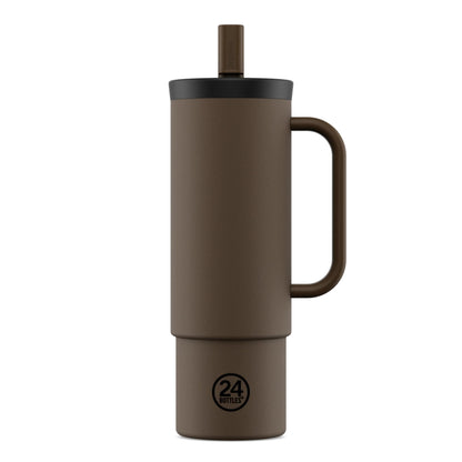 Straw Cup Mocha Pipetli Paslanmaz Çelik Termos 800 ml