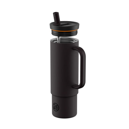 Straw Cup Tuxedo Black Pipetli Paslanmaz Çelik Termos 800 ml
