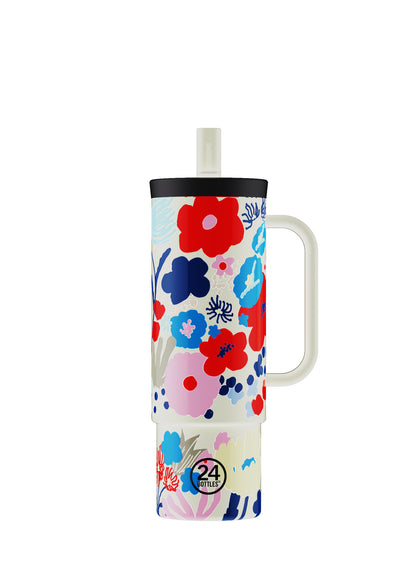 Straw Cup Domenica Pipetli Paslanmaz Çelik Termos 800 ml