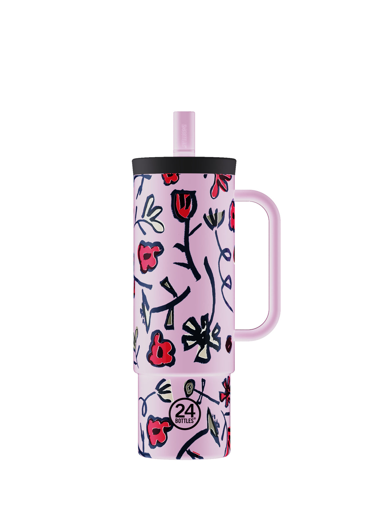 Straw Cup Fiore Di Campo Pipetli Paslanmaz Çelik Termos 800 ml