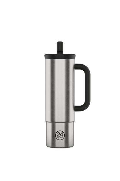 Straw Cup Brushed Steel Pipetli Paslanmaz Çelik Termos 800 ml