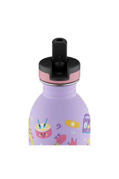 Kids Bottle Music Friends Pipetli Paslanmaz Çelik Çocuk Su Matarası 250 ml