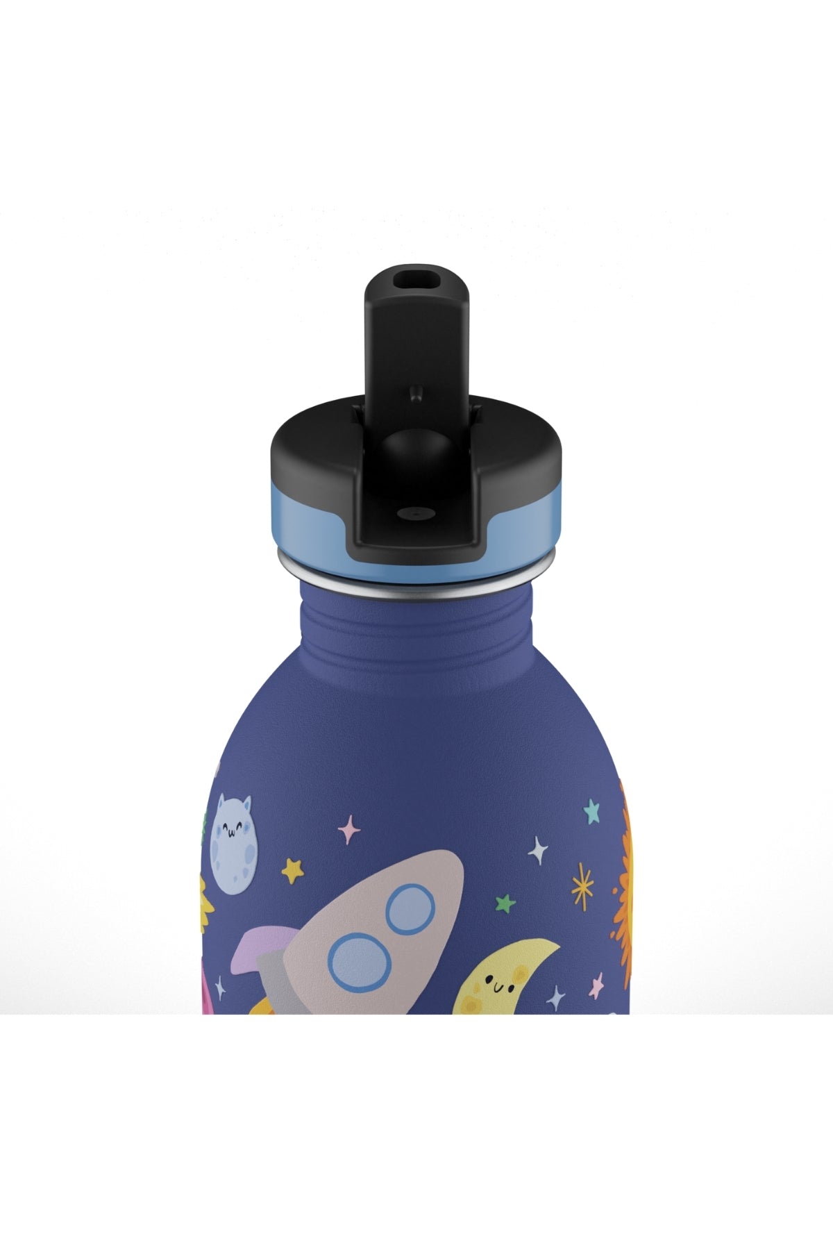 Kids Bottle Space Friends Pipetli Paslanmaz Çelik Çocuk Su Matarası 250 ml