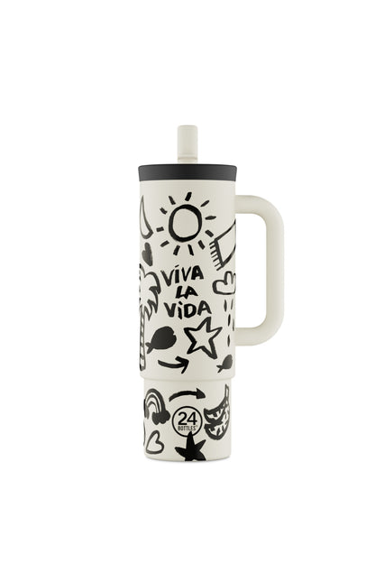 Straw Cup Viva la Vida Pipetli Paslanmaz Çelik Termos 800 ml