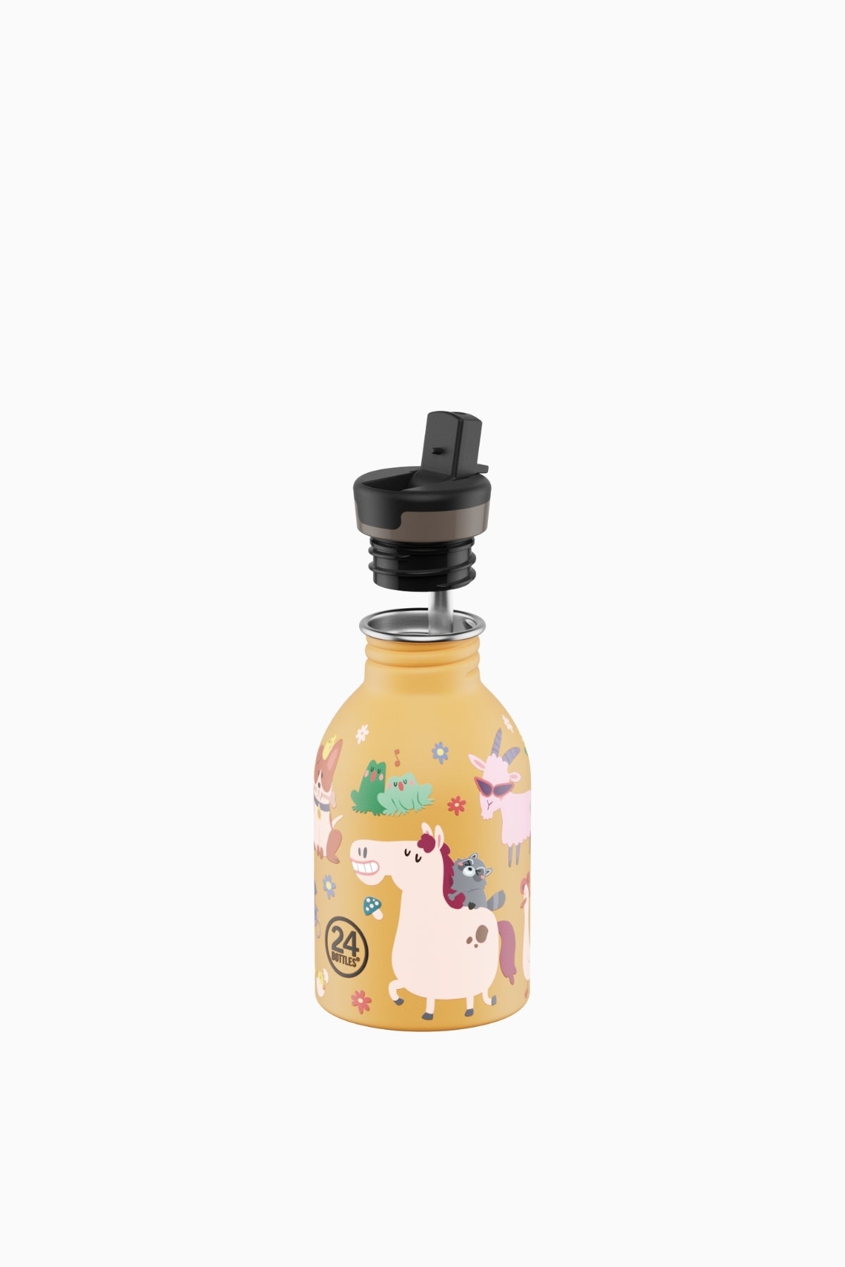 Kids Bottle Farm Friends Paslanmaz Çelik Çocuk Su Matarası 250 ml