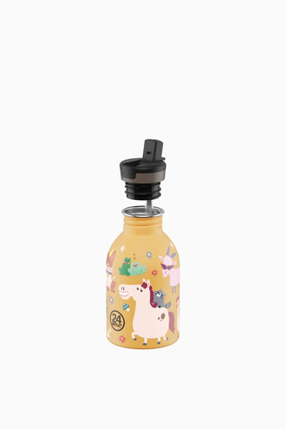 Kids Bottle Farm Friends Paslanmaz Çelik Çocuk Su Matarası 250 ml