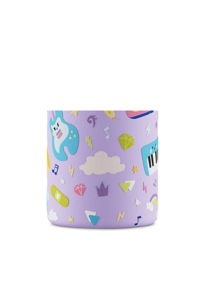 Kids Bottle Music Friends Pipetli Paslanmaz Çelik Çocuk Su Matarası 250 ml