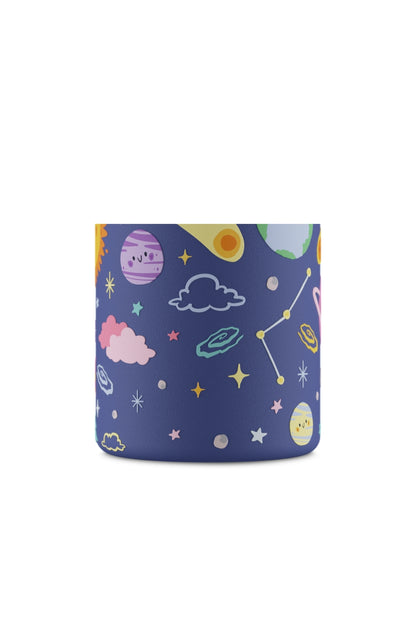 Kids Bottle Space Friends Pipetli Paslanmaz Çelik Çocuk Su Matarası 250 ml