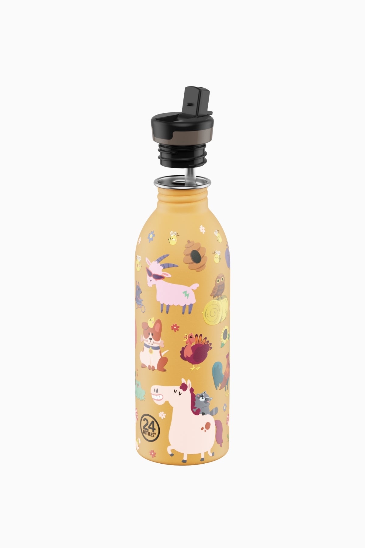 Kids Bottle Farm Friends Paslanmaz Çelik Çocuk Su Matarası 500 ml