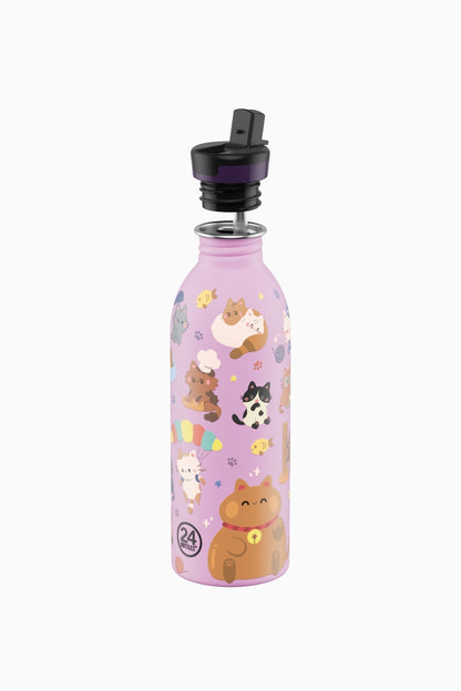 Kids Bottle Meow Friends Paslanmaz Çelik Çocuk Su Matarası 500 ml