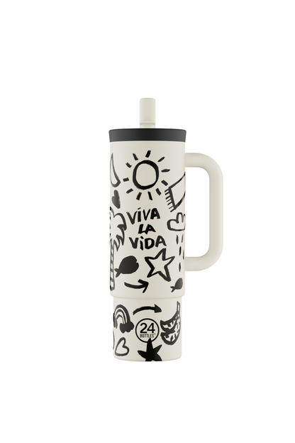 Straw Cup Viva la Vida Pipetli Paslanmaz Çelik Termos 800 ml