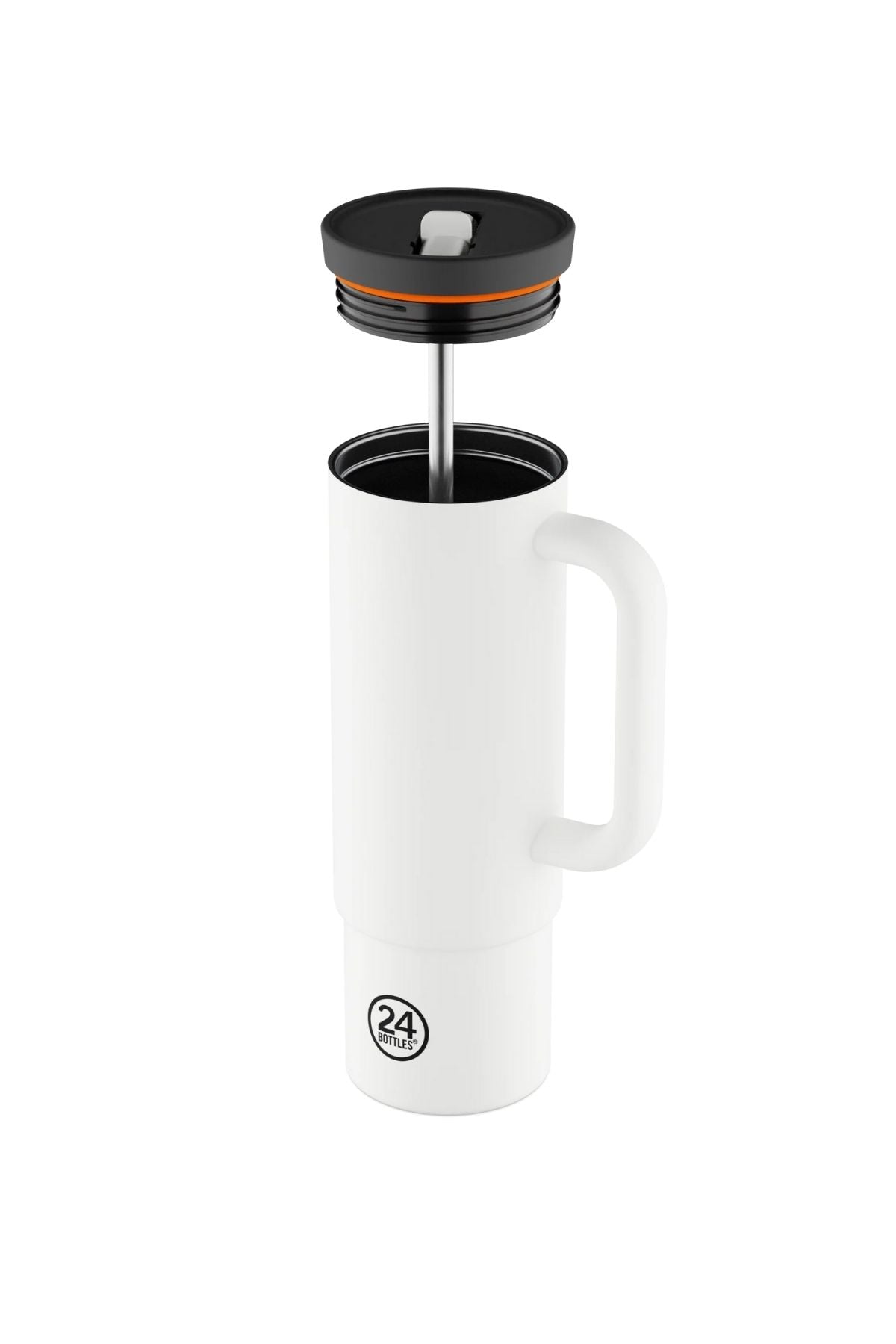 Straw Cup Ice White Pipetli Paslanmaz Çelik Termos 800 ml