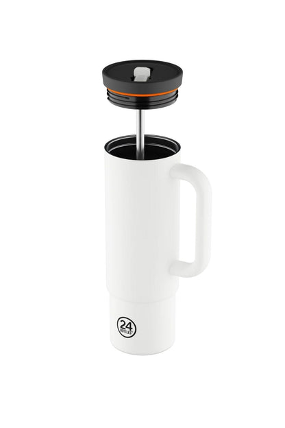 Straw Cup Ice White Pipetli Paslanmaz Çelik Termos 800 ml